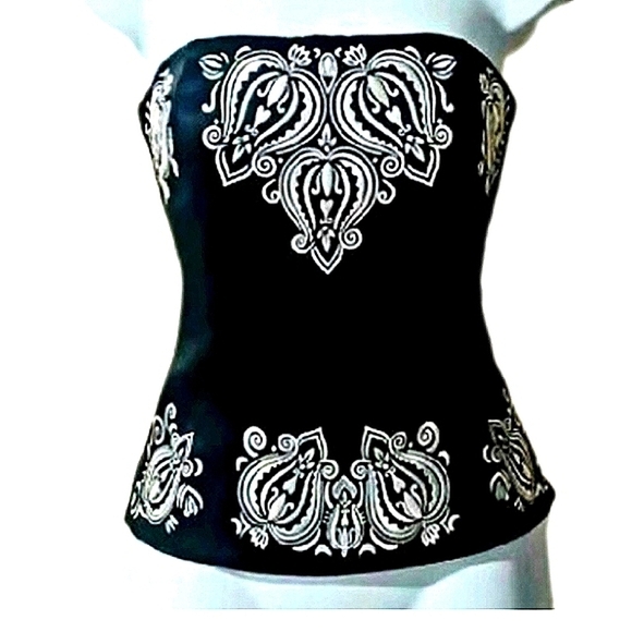 WHBM Black Corset Blouse - Picture 2 of 6